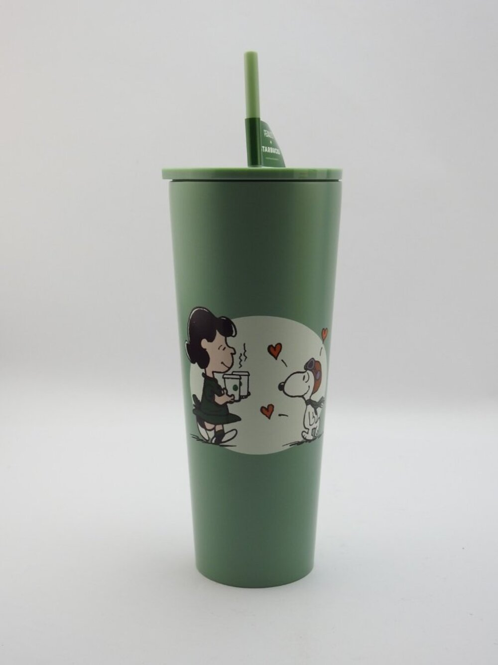 Starbucks Peanuts Snoopy Lucy SMAK Kiss Pumpkin Tumbler Straw Cup 2026 Green New